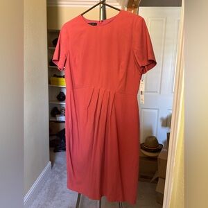 Lafayette 148 New York Coral Midi Dress